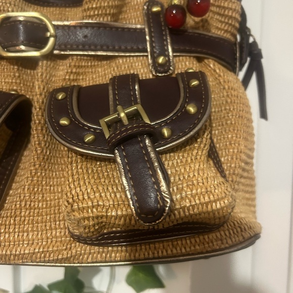 Y2K Brown and Tan Women's Shoulder Bag With Pockets - Picture 2 of 8